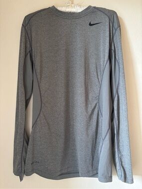 Nike Pro Combat Dri-FIT Long Sleeve Athletic Top Gray